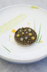 Plat Flocons de Sel Restaurant Gastronomique Megève, Haute-Savoie Emmanuel Renaut