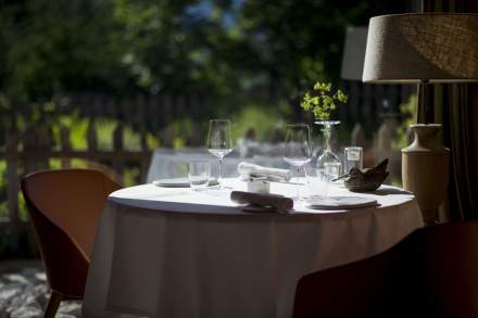 Restaurantsaal Flocons de Sel, Gourmetrestaurant Megève, Haute-Savoie, Emmanuel Renaut