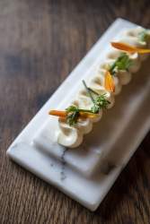 Plat Flocons de Sel Restaurant Gastronomique Megève, Haute-Savoie Emmanuel Renaut