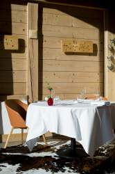 Terrasse Flocons de Sel, Gourmetrestaurant Megève, Haute-Savoie, Emmanuel Renaut