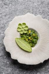 Plat Flocons de Sel Restaurant Gastronomique Megève, Haute-Savoie Emmanuel Renaut
